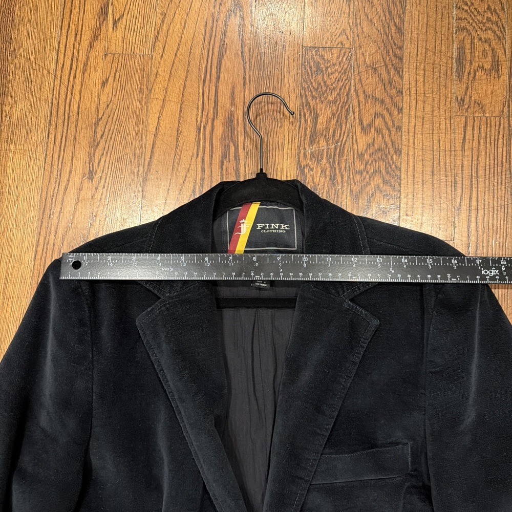 Vintage New Fink Blazer Mens Med Dark Blue Velvet Velour Lined 70s Retro - Picture 6 of 16